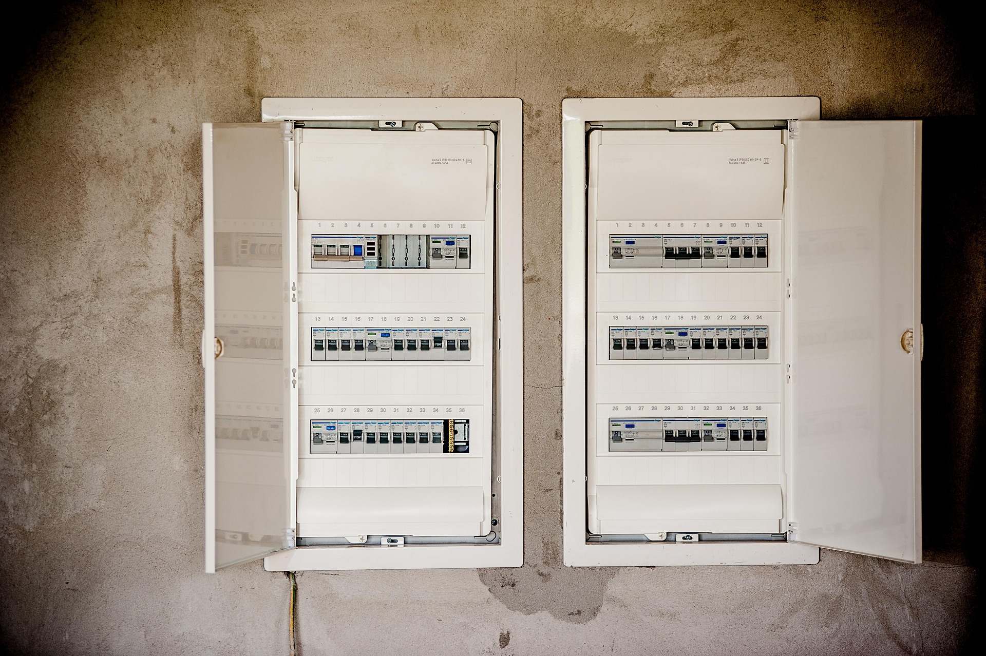 2 tableaux électriques installés par un électricien